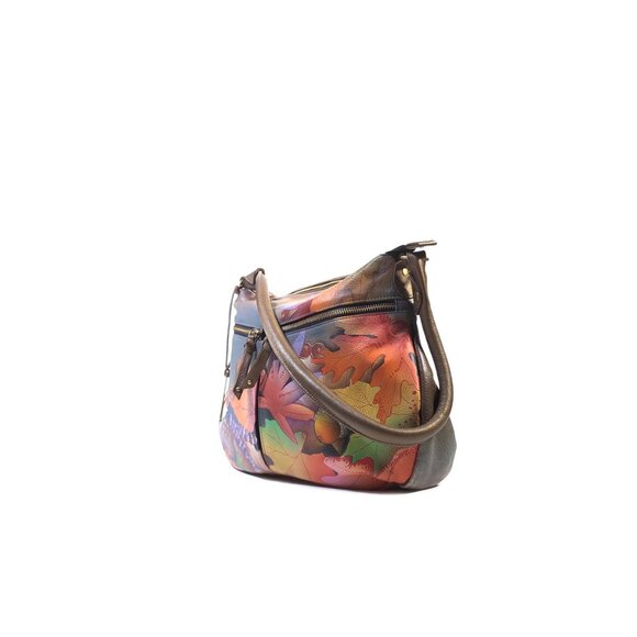 Anuschka Bags Fall Hand Painted Leather Organizer Shoulder Purse - Picture 4 of 12